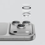 AmazingThing kameros stiklas iPhone 17 Pro/Pro Max – juodas