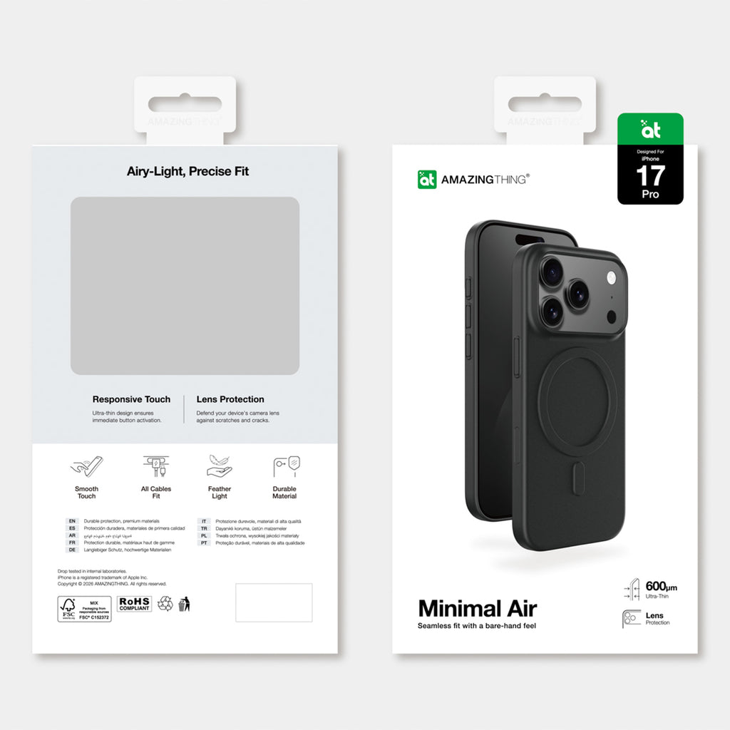 AmazingThing Minimal Air MagSafe dėklas iPhone 17 Pro – juodas