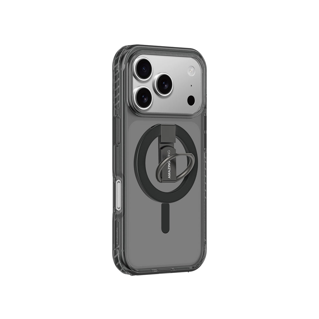 AmazingThing Titan Pro Grip Ring Set MagSafe dėklas iPhone 17 Pro – juodas -- iPhone 17 Pro Max