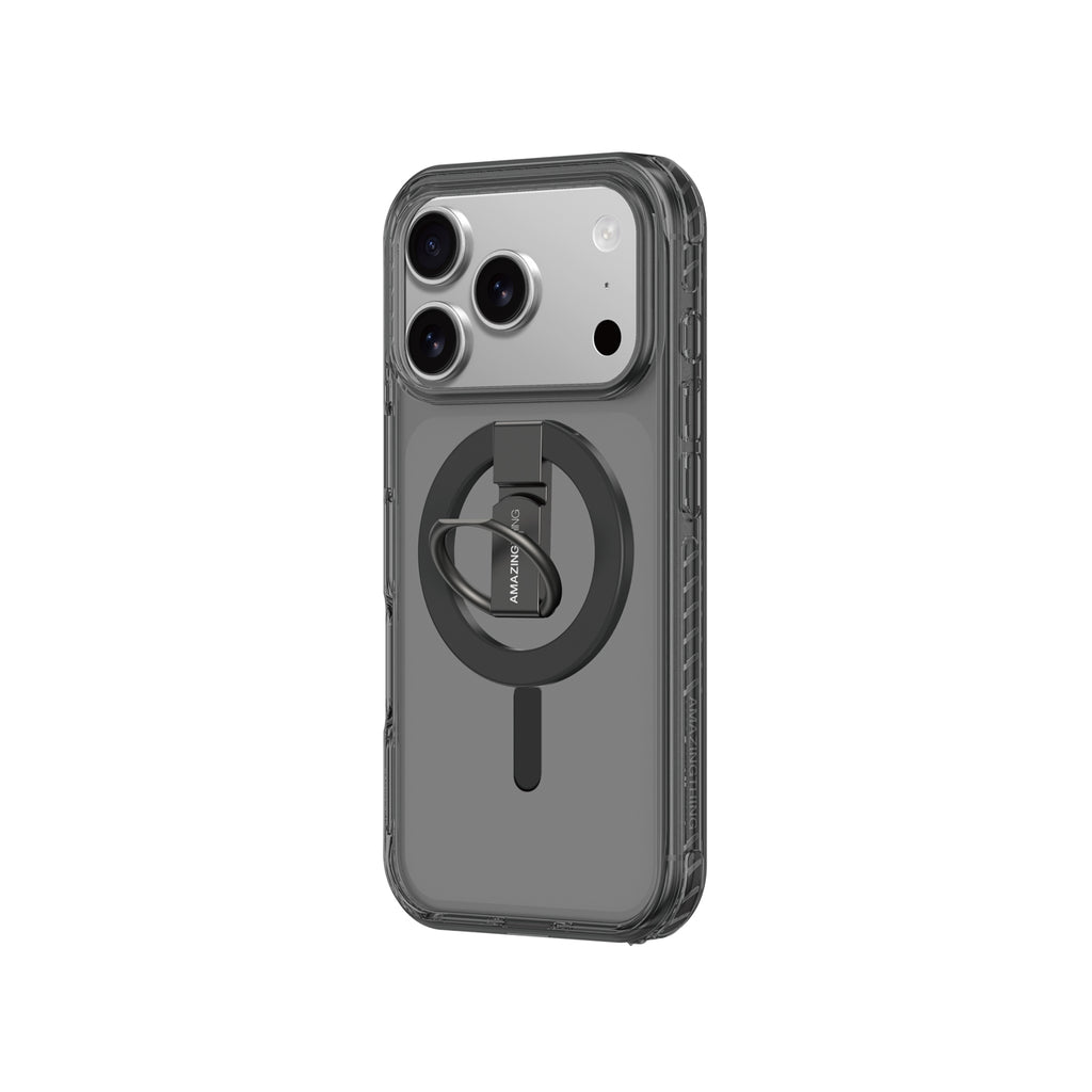 AmazingThing Titan Pro Grip Ring Set MagSafe dėklas iPhone 17 Pro – juodas -- iPhone 17 Pro Max