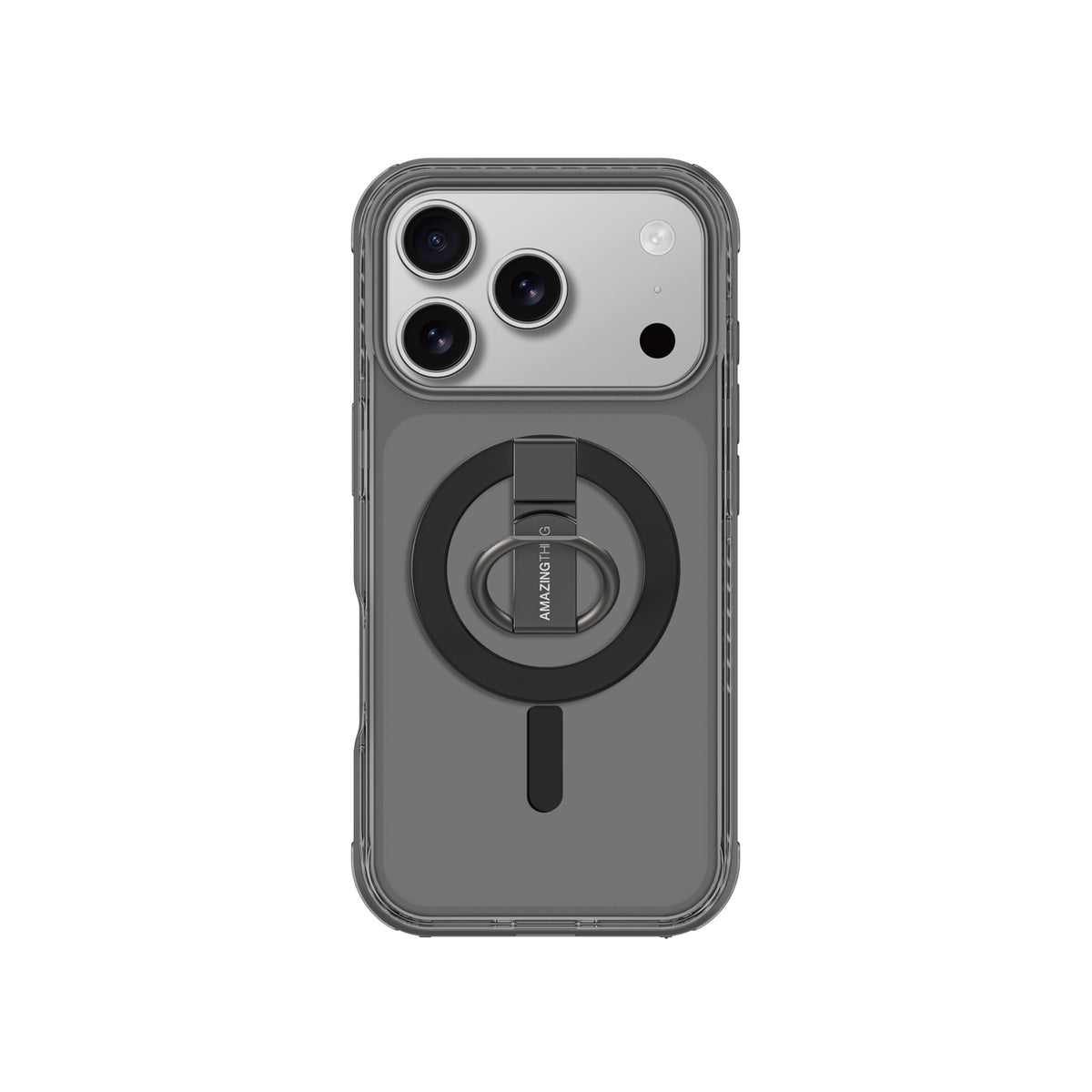 „AmazingThing Titan Pro Grip Ring“ dėklas, skirtas iPhone 17 Pro Max Compatible with MagSafe – juodas