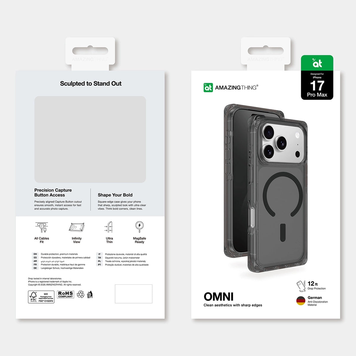 AmazingThing Omni Dėklas iPhone 17 Pro MagSafe Suderinamas - Juodas -- iPhone 17 Pro