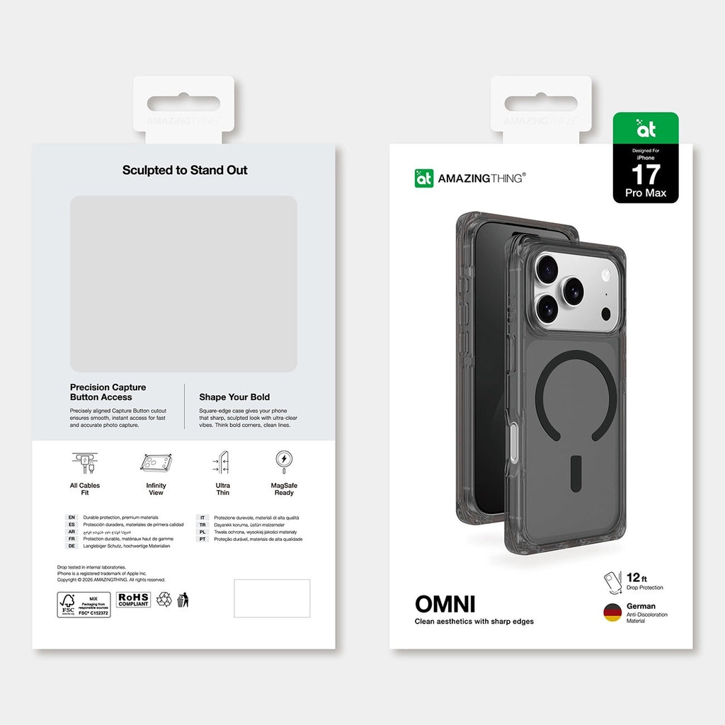 „AmazingThing Omni“ dėklas, skirtas iPhone 17 Pro Max Compatible with MagSafe – juodas