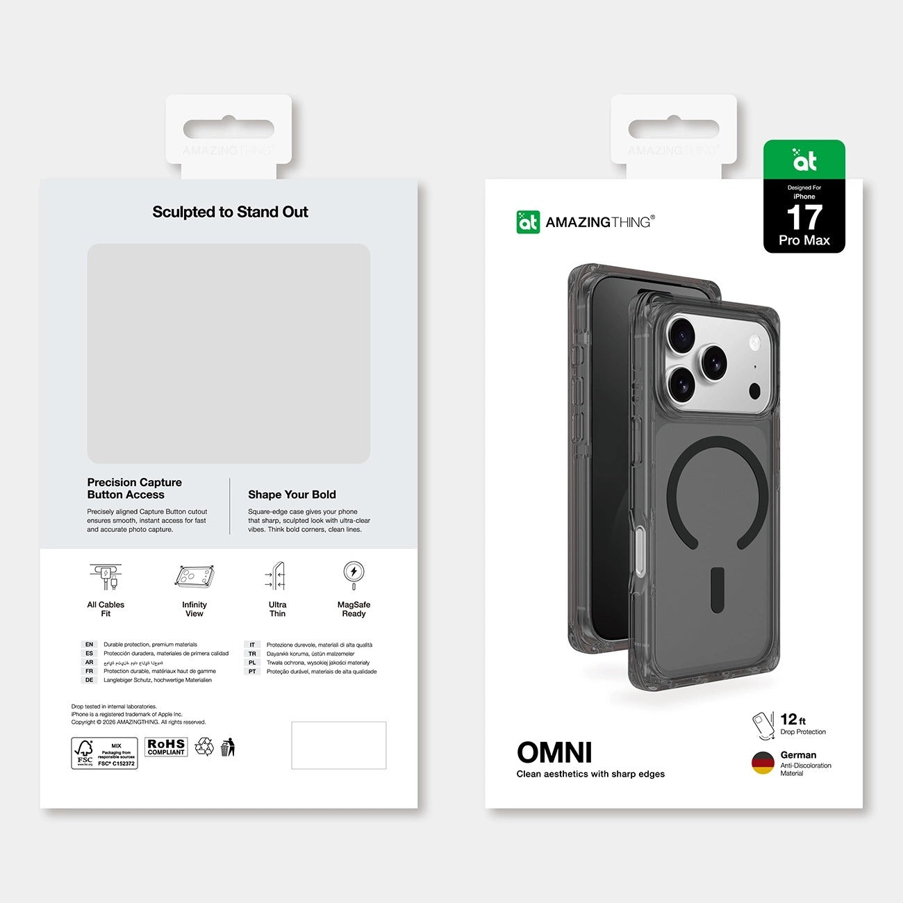 „AmazingThing Omni“ dėklas, skirtas iPhone 17 Pro Max Compatible with MagSafe – juodas