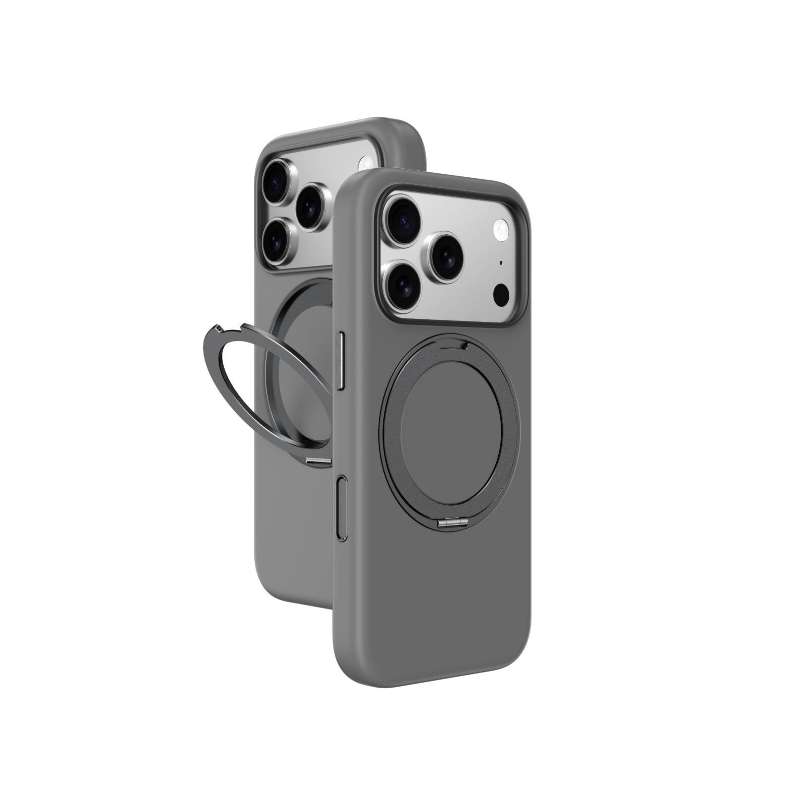 AmazingThing Cloudie iPhone 17 Pro dėklas su stovu – pilkas