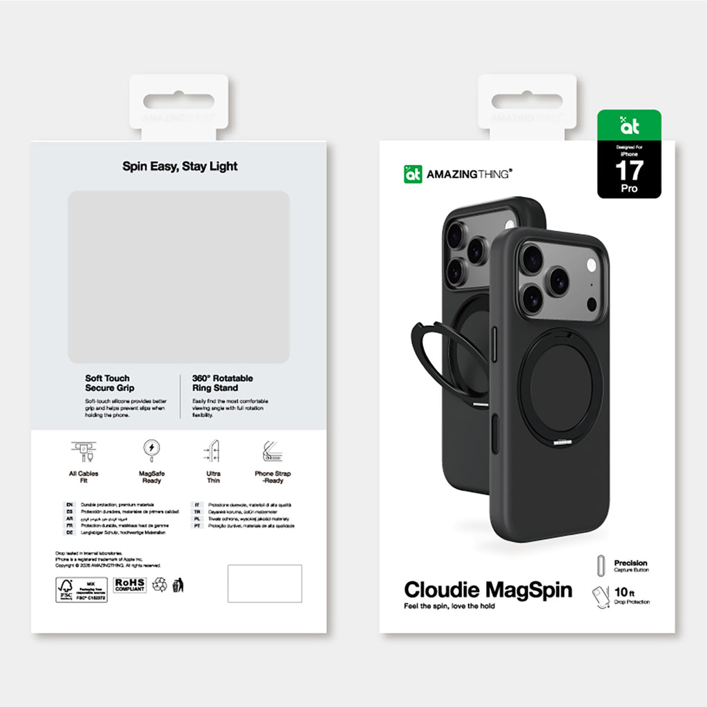 AmazingThing Cloudie MagSafe dėklas iPhone 17 Pro – juodas