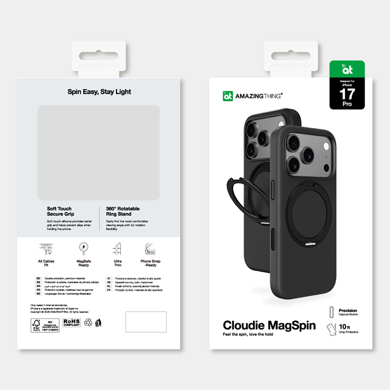 AmazingThing Cloudie MagSafe dėklas iPhone 17 Pro – juodas