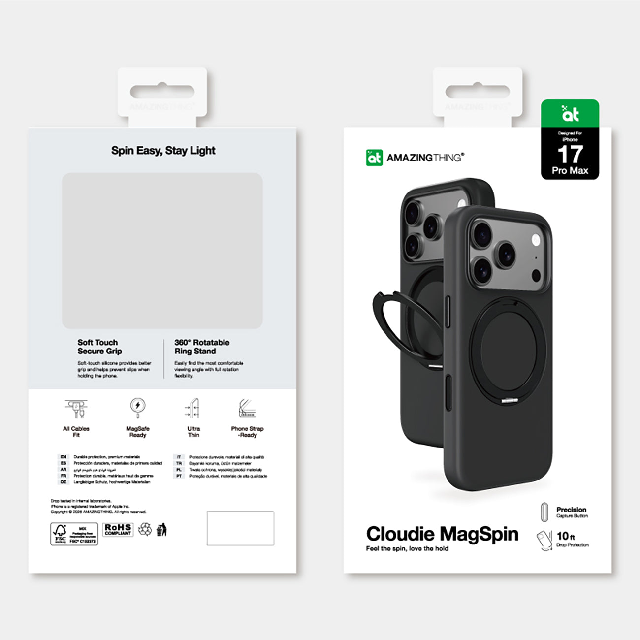 AmazingThing Cloudie dėklas iPhone 17 Pro Max – juodas