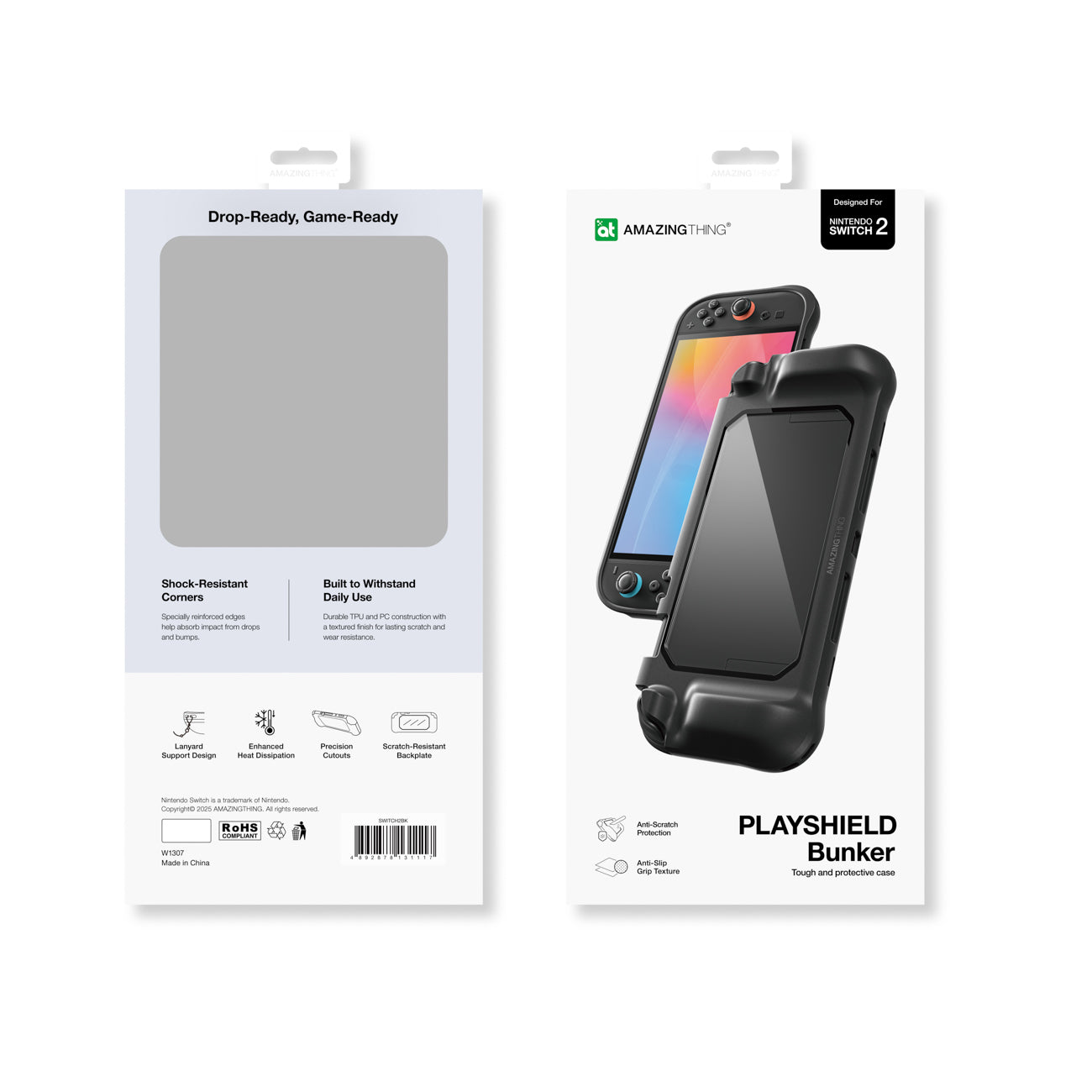 AmazingThing PlayShield Bunker apsauginis dėklas, skirtas Nintendo Switch 2 - juodas -- Cell phone cases and covers