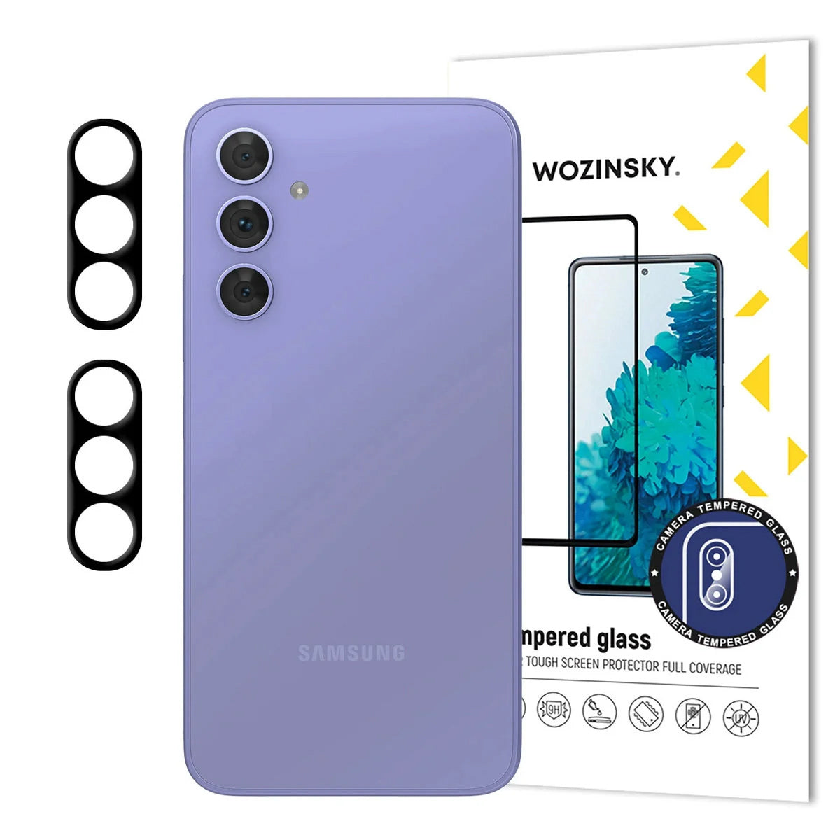 Juodas Wozinsky Full Camera Glass, skirtas Samsung Galaxy A17 / A17 5G, 2 vnt. rinkinys -- Samsung Galaxy A17 / Samsung...