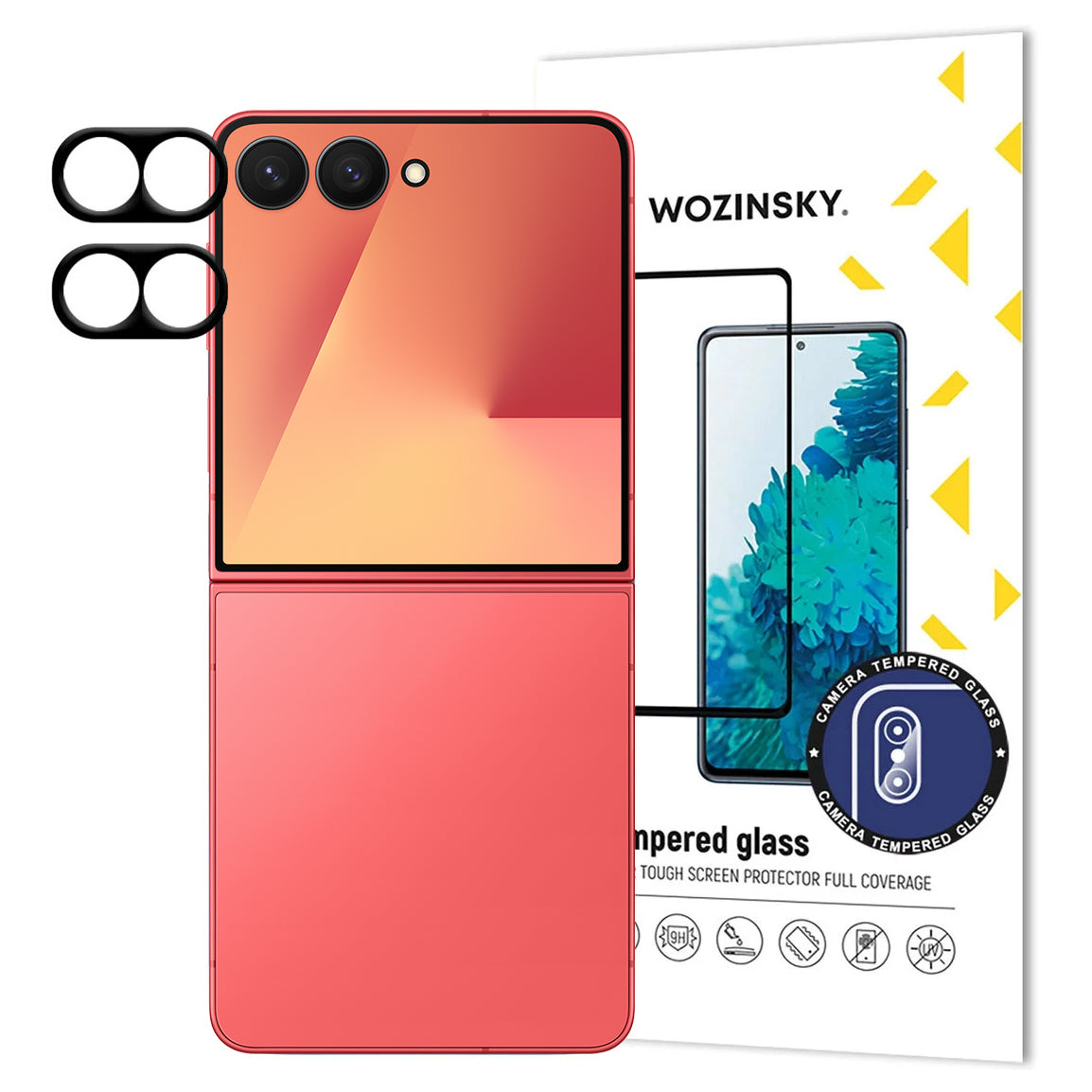 Wozinsky kameros stiklas Galaxy Z Flip 7 – juodas (2 vnt.)