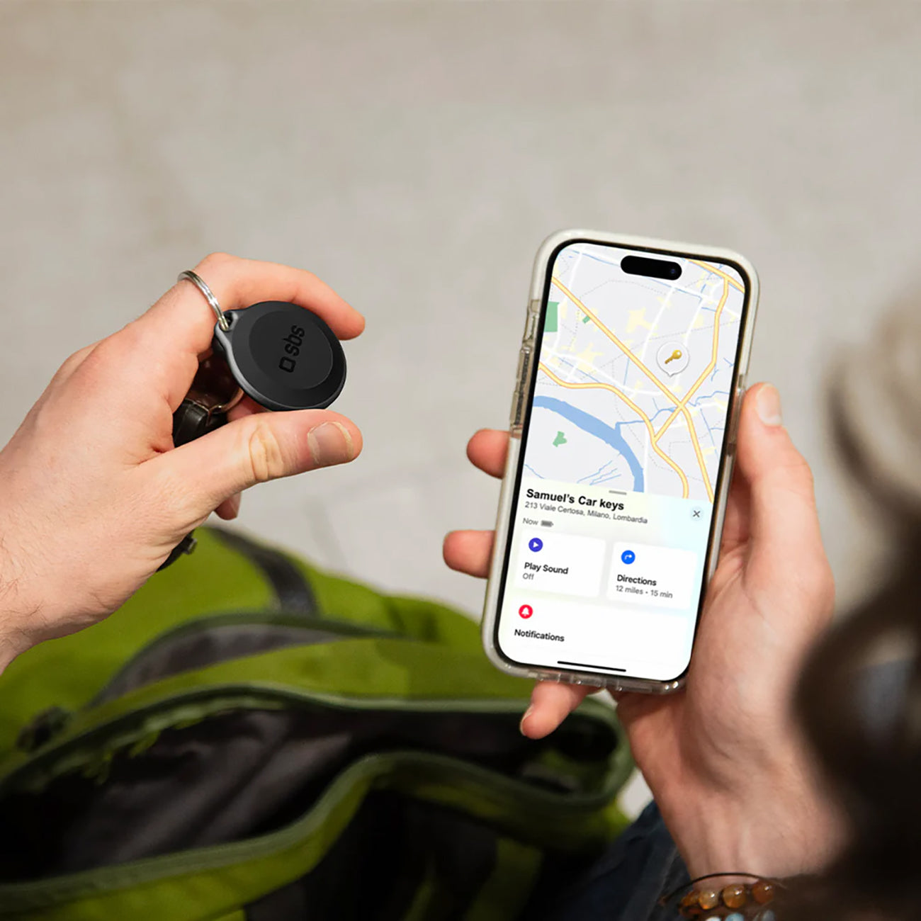 SBS Track My Circle Vandensaugus IP65 Lokatorius Suderinamas su Apple Find My - Juodas -- Other phone accessories
