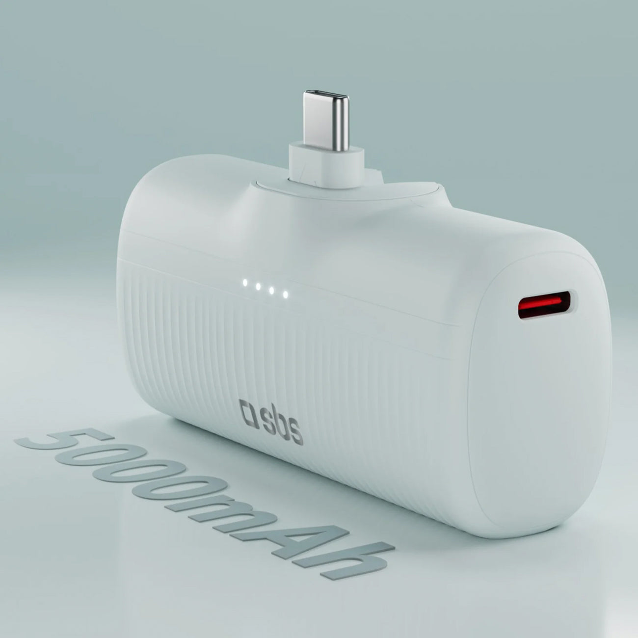 SBS EcoPower Išorinė baterija 5000 mAh 10W su integruotu USB-C prievadu - pilkas