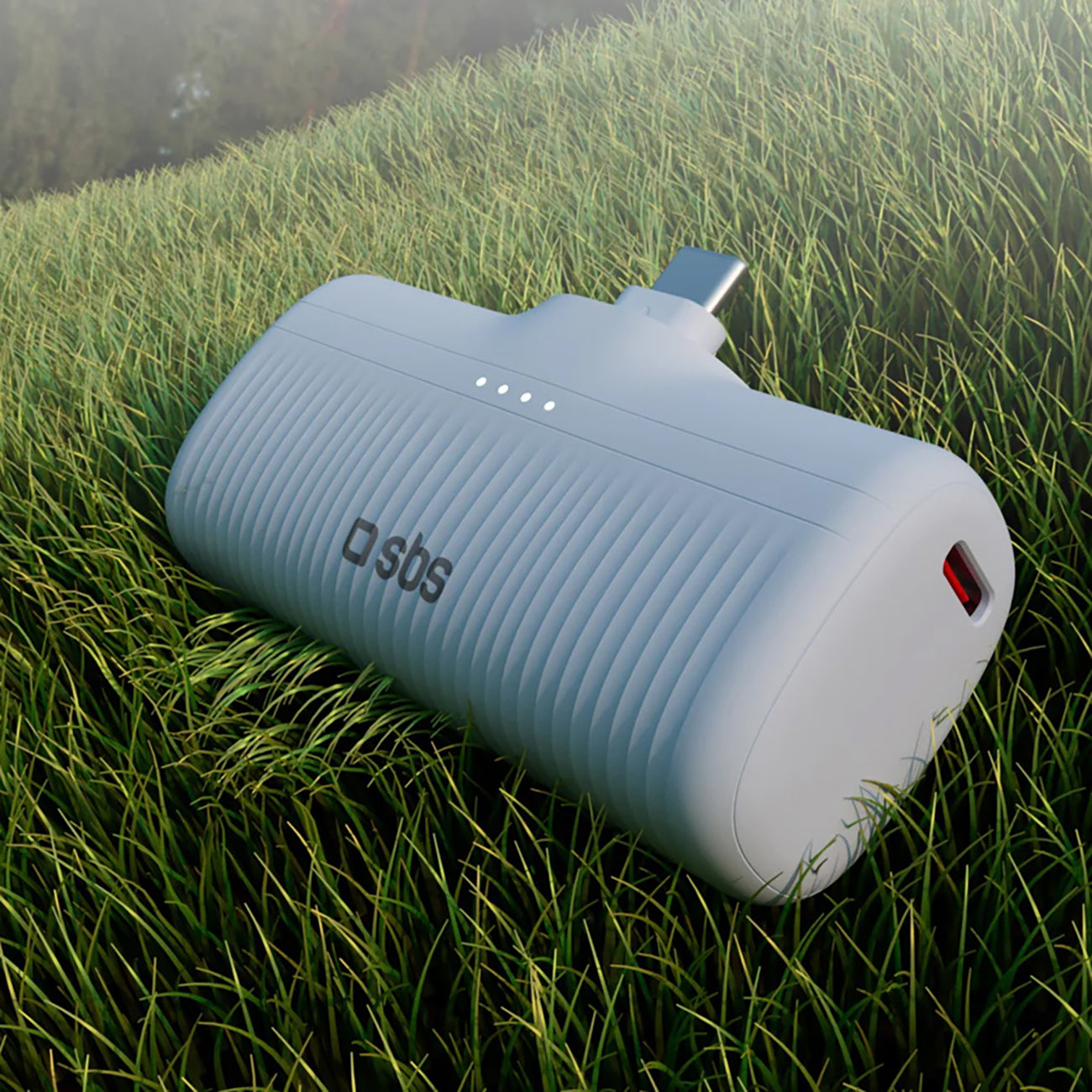 SBS EcoPower Išorinė baterija 5000 mAh 10W su integruotu USB-C prievadu - pilkas