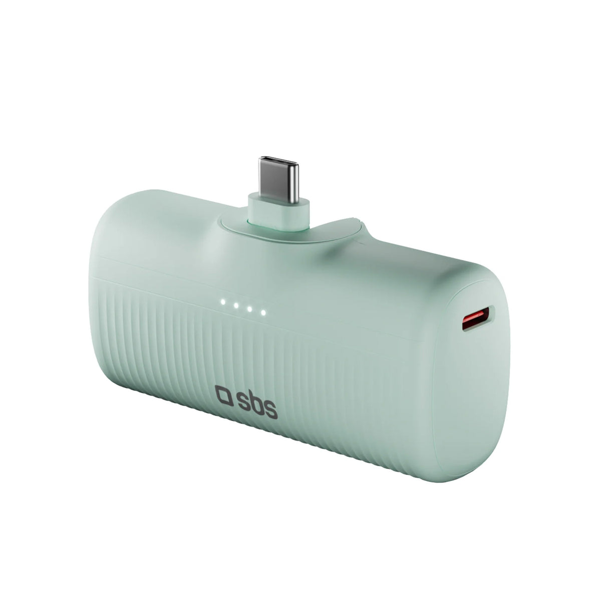 SBS EcoPower Išorinė baterija 5000 mAh 10W su integruotu USB-C prievadu - žalias