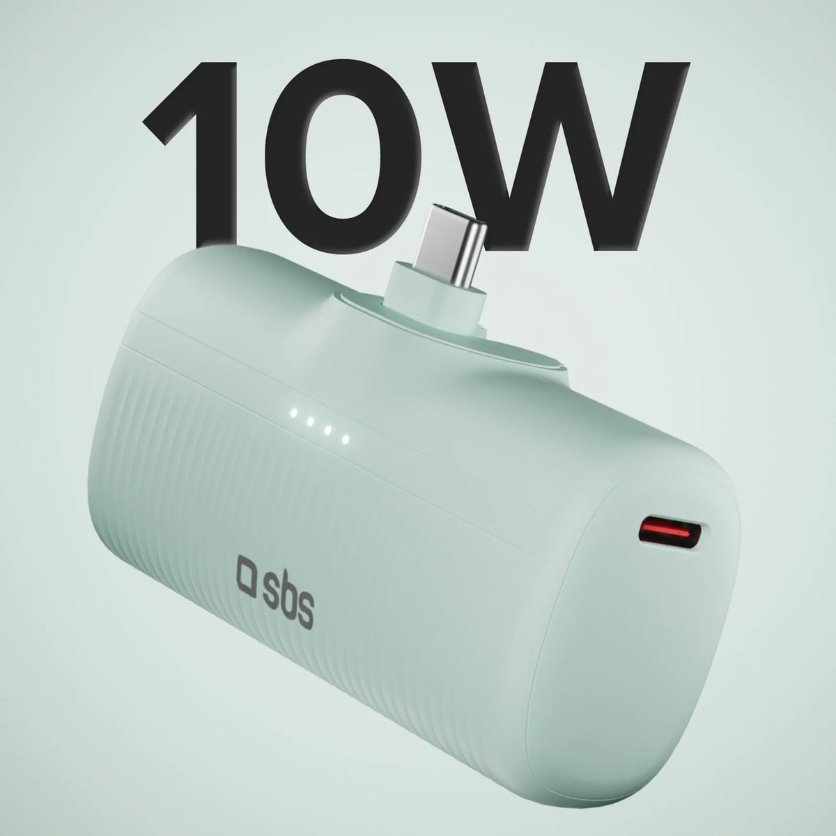 SBS EcoPower Išorinė baterija 5000 mAh 10W su integruotu USB-C prievadu - žalias