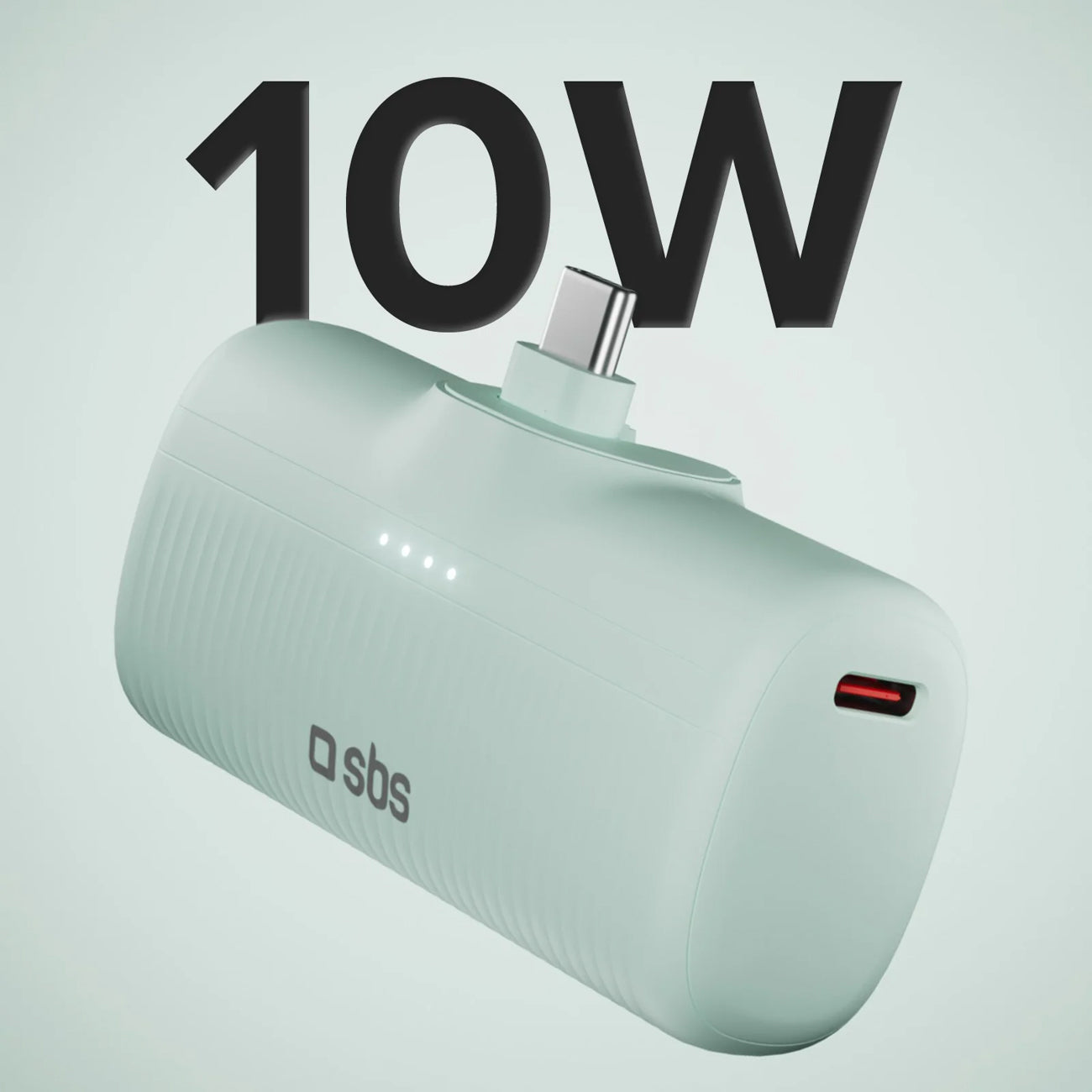 SBS EcoPower Išorinė baterija 5000 mAh 10W su integruotu USB-C prievadu - žalias