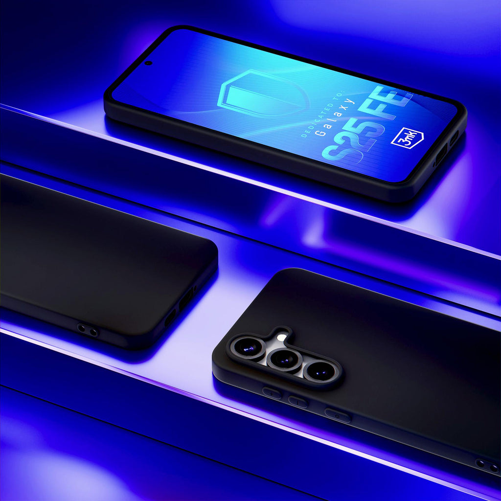 3mk matinis dėklas, skirtas Samsung Galaxy S25 FE – matinė juoda
