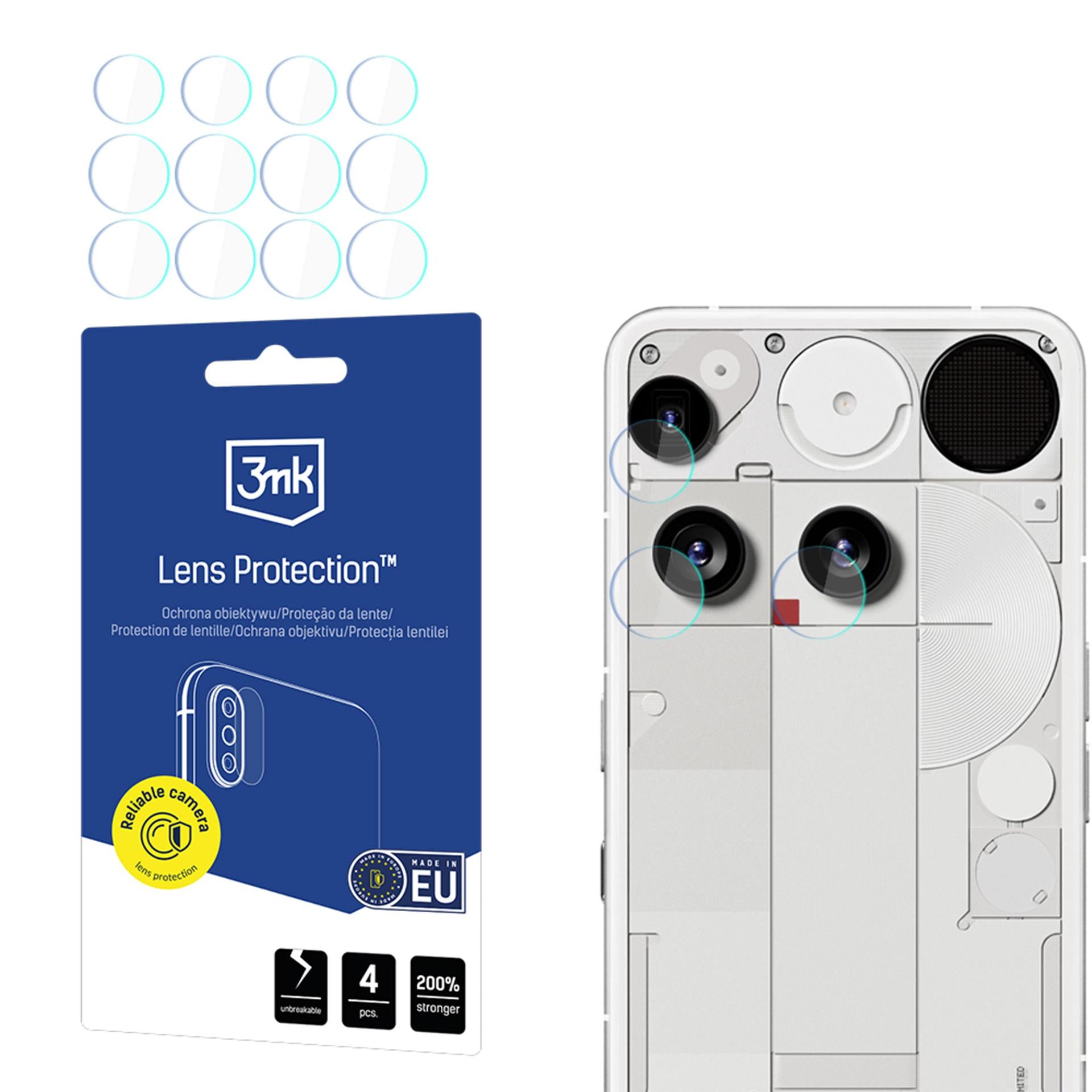 3mk Lens Protection™ hibridinio fotoaparato objektyvo stiklas, skirtas niekam tikusiam telefonui (3) -- Nothing Phone