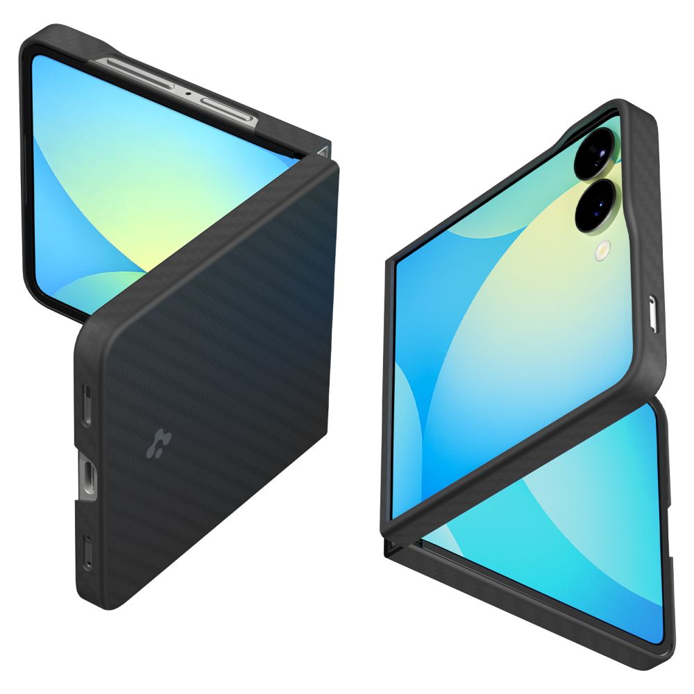 Spigen AirSkin aramidinis dėklas Galaxy Z Flip 7 – juodas