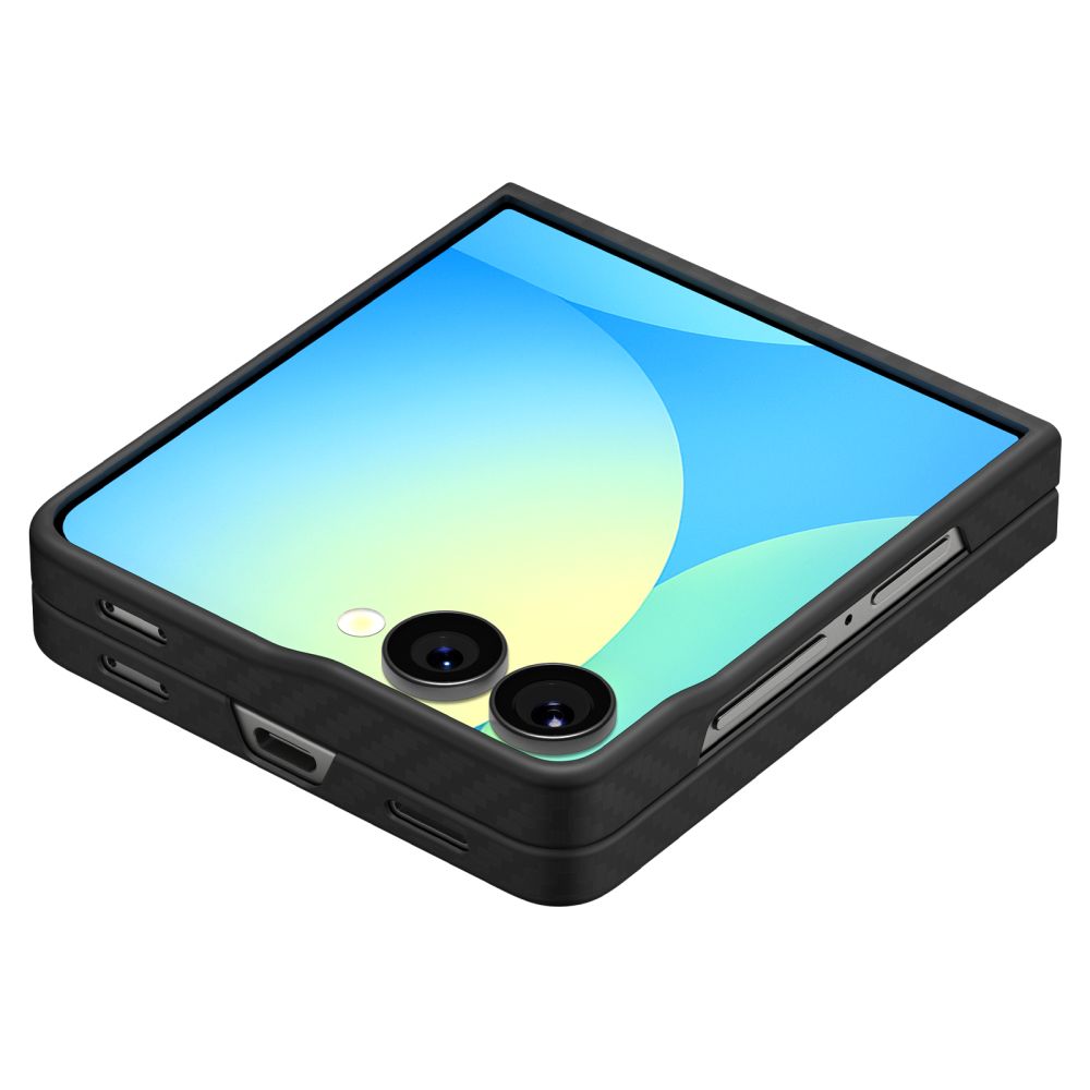 Spigen AirSkin aramidinis dėklas Galaxy Z Flip 7 – juodas