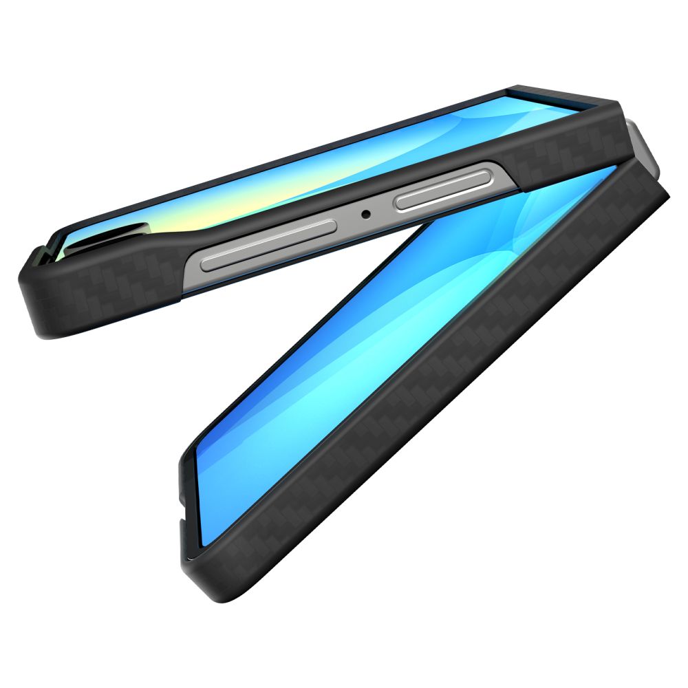 Spigen AirSkin aramidinis dėklas Galaxy Z Flip 7 – juodas