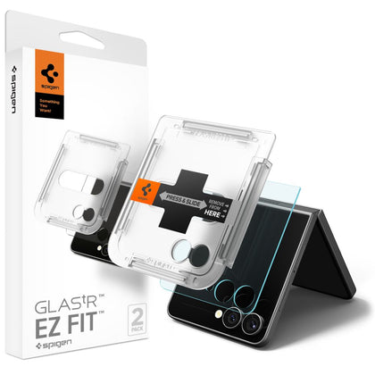 Spigen grūdintas stiklas Samsung Galaxy Z Flip 7 (2 vnt.) – skaidrus