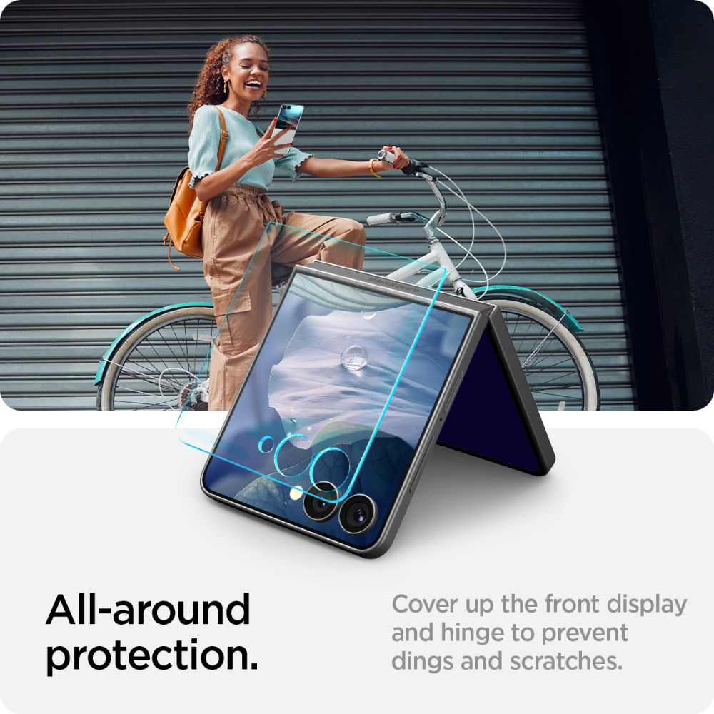 Spigen grūdintas stiklas Samsung Galaxy Z Flip 7 (2 vnt.) – skaidrus