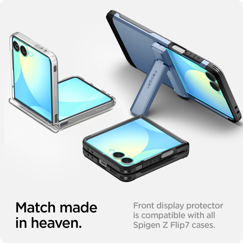 Spigen grūdintas stiklas Samsung Galaxy Z Flip 7 (2 vnt.) – skaidrus