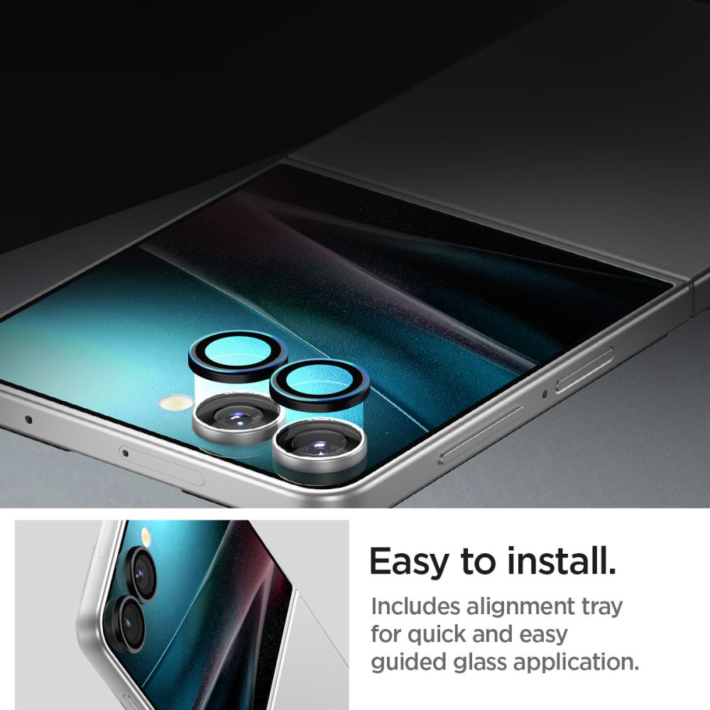 Spigen Optik Pro HD Glas.TR EZ Fit 2-pack objektyvų apsaugos Samsung Galaxy Z Flip 7 - juoda -- Samsung Galaxy Z Flip 7