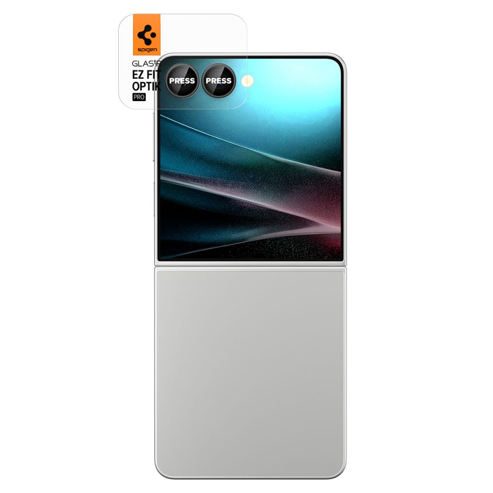 Spigen Optik Pro HD Glas.TR EZ Fit 2-pack objektyvų apsaugos Samsung Galaxy Z Flip 7 - juoda -- Samsung Galaxy Z Flip 7