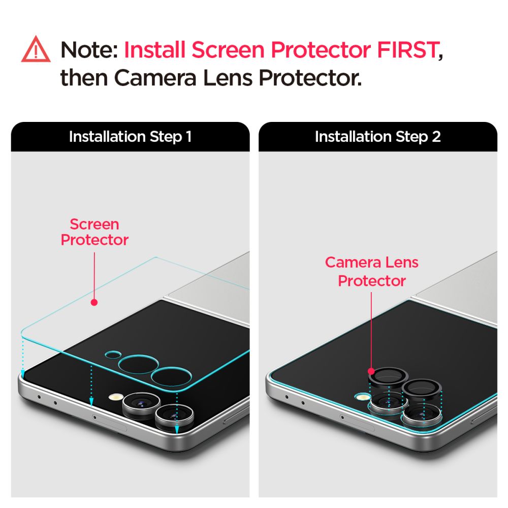 Spigen Optik Pro HD Glas.TR EZ Fit 2-pack objektyvų apsaugos Samsung Galaxy Z Flip 7 - juoda -- Samsung Galaxy Z Flip 7