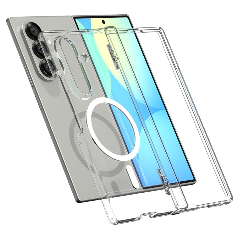 Spigen Ultra Hybrid Pro MagSafe dėklas Galaxy Z Fold 7 – skaidrus/baltas
