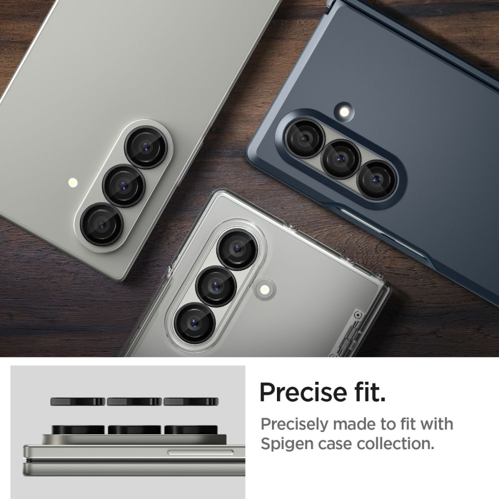 Spigen Optik Pro kameros stiklas EZ Fit Z Fold 7 – juodas