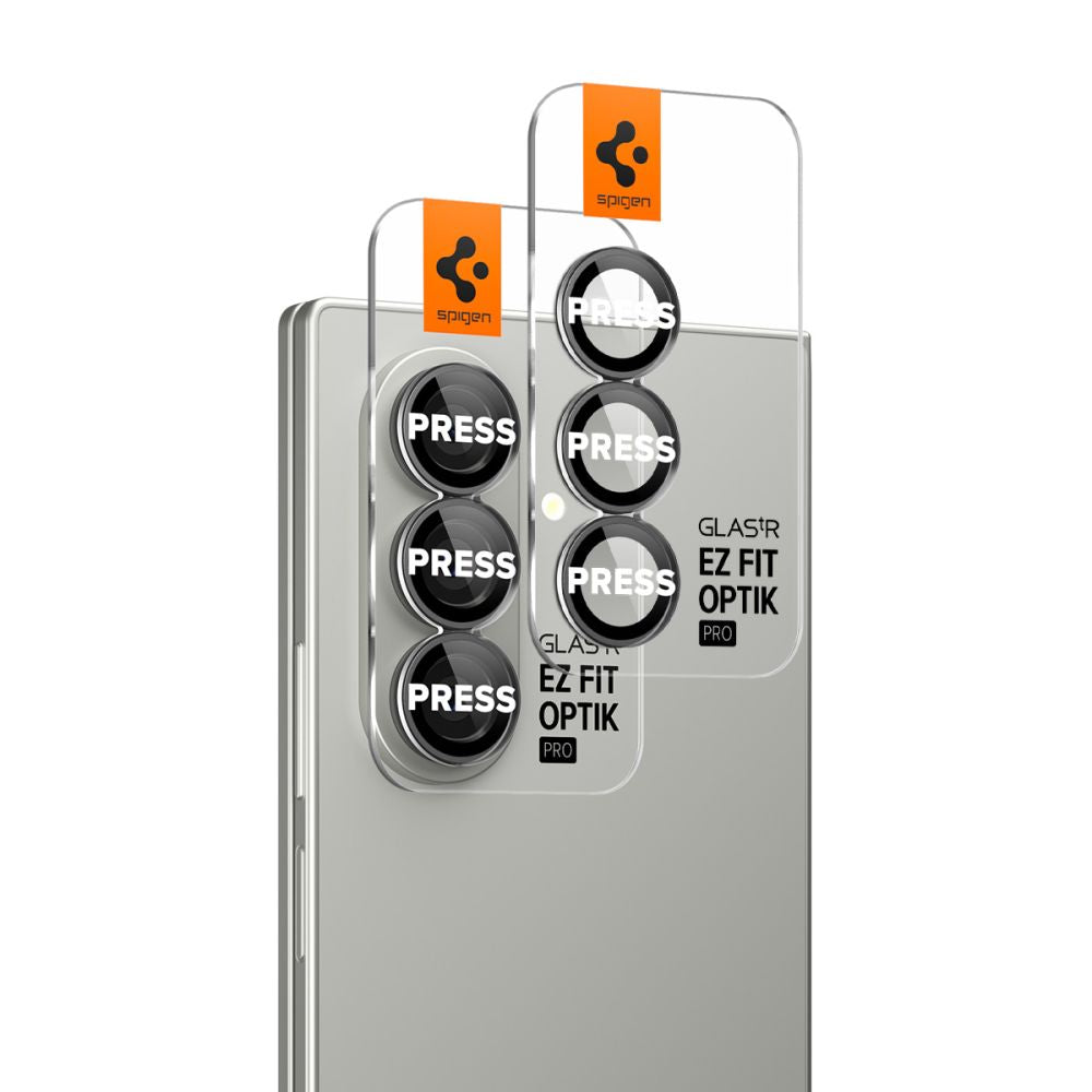 Spigen Optik Pro kameros stiklas EZ Fit Z Fold 7 – juodas