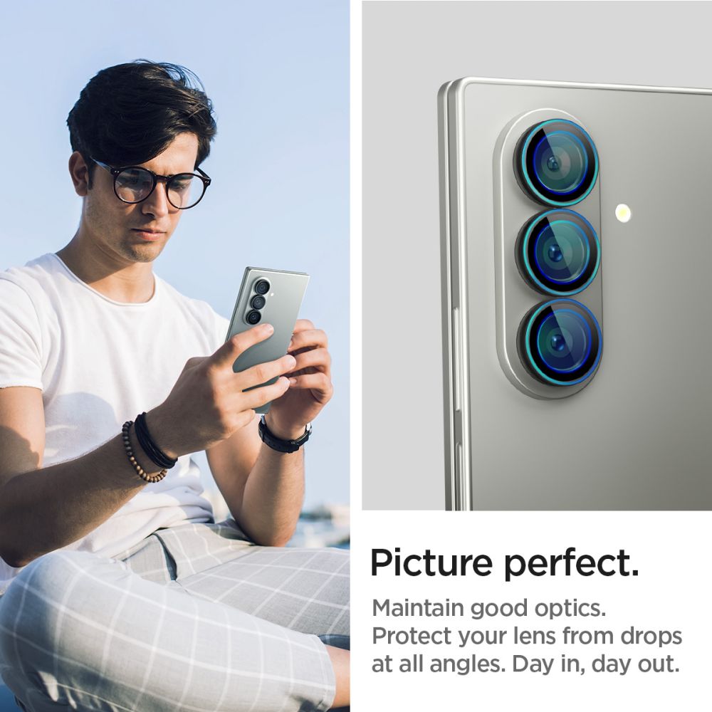 Spigen Optik Pro kameros stiklas EZ Fit Z Fold 7 – juodas