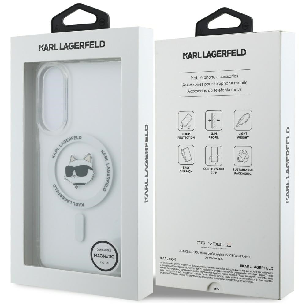 Karl Lagerfeld MagSafe dėklas S25 Edge – baltas