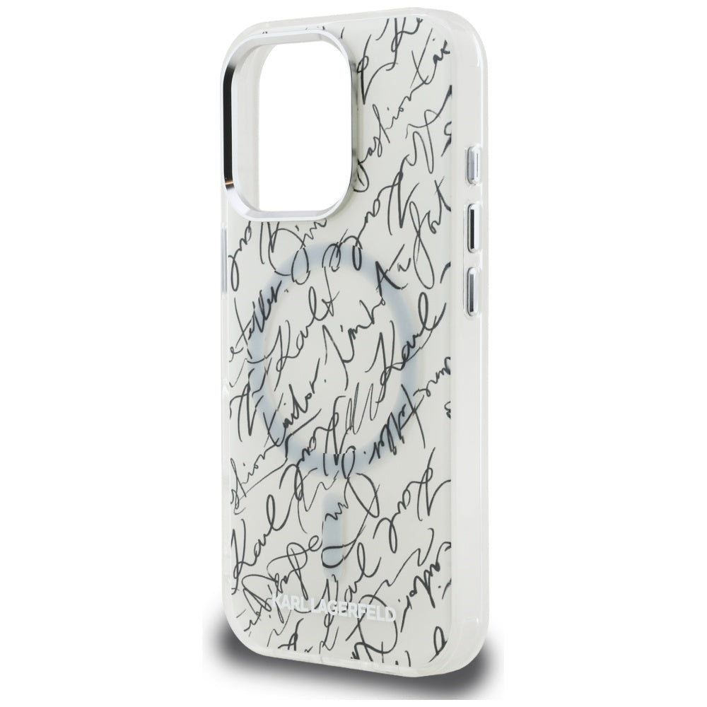 Karl Lagerfeld MagSafe dėklas iPhone 16 Pro Max – baltas