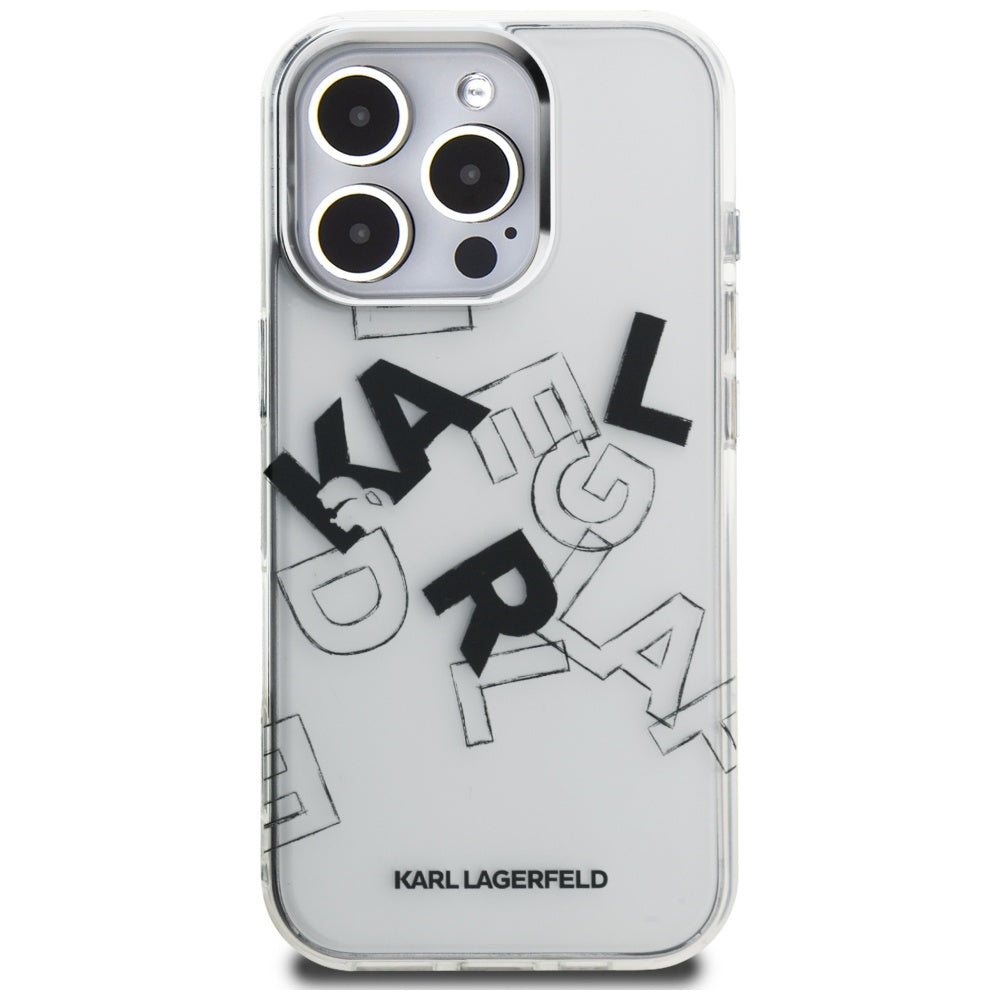 Karl Lagerfeld IML Sketched Graphic dėklas iPhone 16 Pro – skaidrus