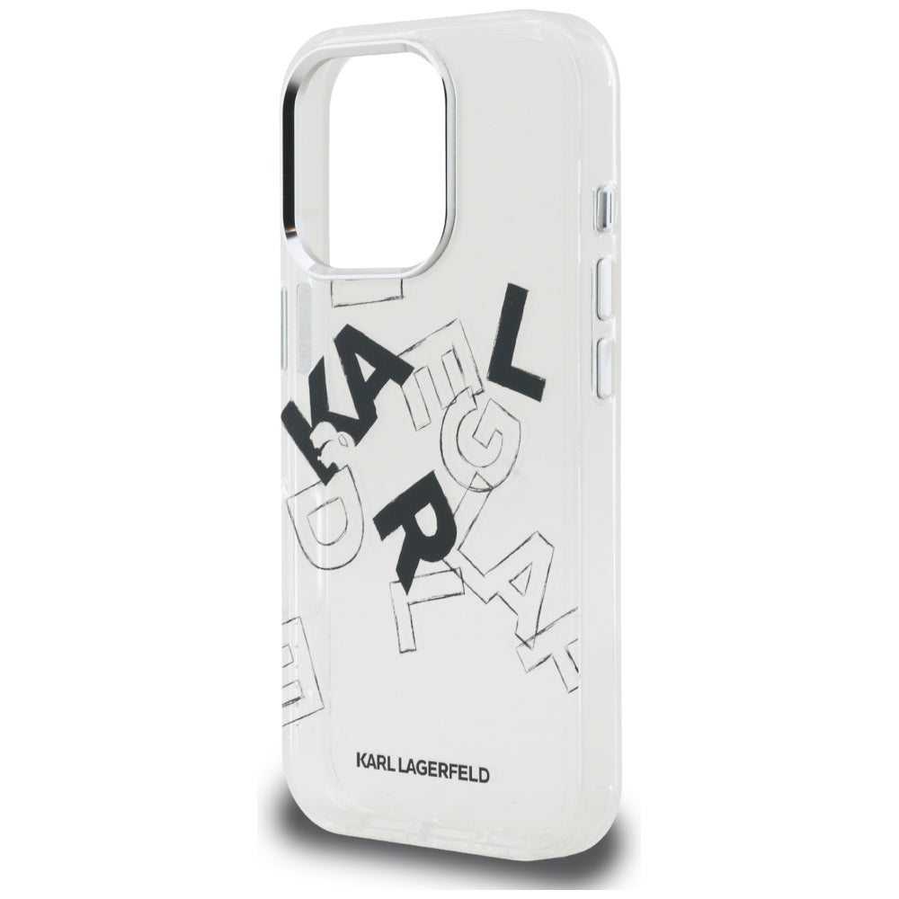 Karl Lagerfeld IML Sketched Graphic dėklas iPhone 16 Pro – skaidrus