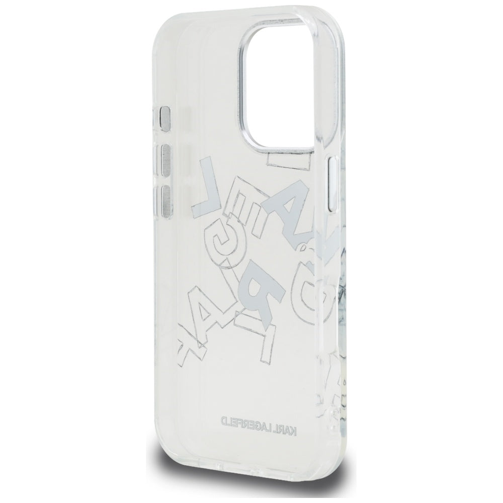 Karl Lagerfeld IML Sketched Graphic dėklas iPhone 16 Pro – skaidrus