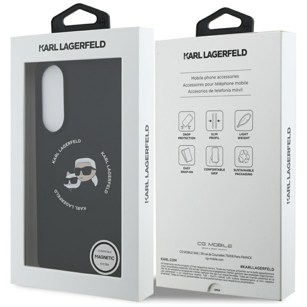 Karl Lagerfeld MagSafe dėklas Galaxy S25 Edge – juodas