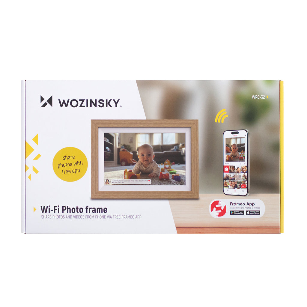 Wozinsky WRC-32 10,1" Skaitmeninis nuotrauku rėmelis su Frameo 32GB programėle - Šviesiai rudas -- Uncategorized