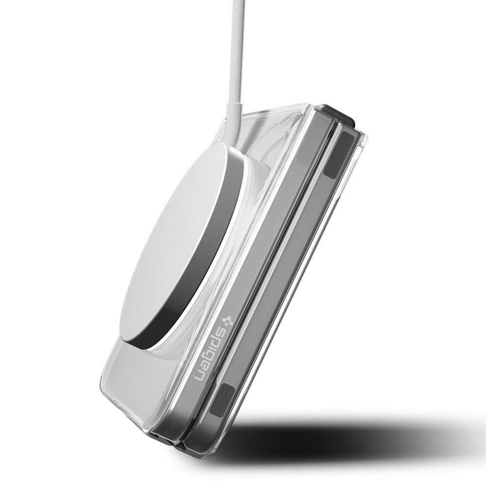 Spigen AirSkin MagSafe dėklas Galaxy Z Flip 7 – skaidrus/baltas