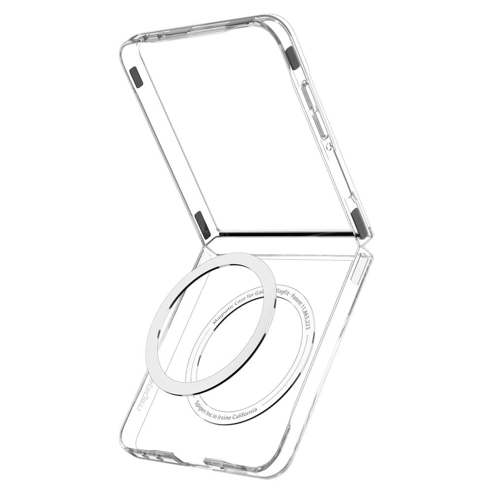 Spigen AirSkin MagSafe dėklas Galaxy Z Flip 7 – skaidrus/baltas