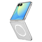 Spigen AirSkin MagSafe dėklas Galaxy Z Flip 7 – skaidrus/baltas