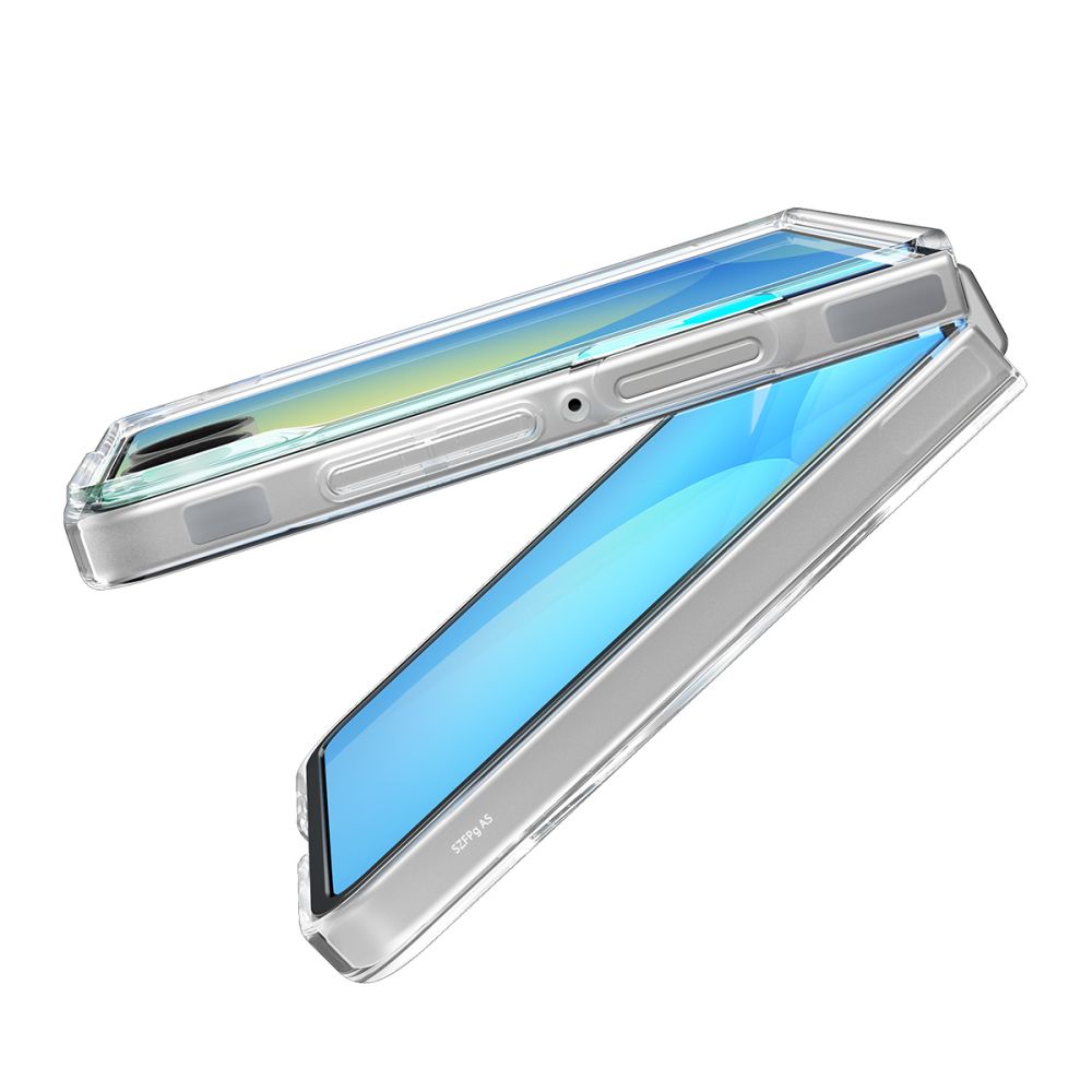 Spigen AirSkin MagSafe dėklas Galaxy Z Flip 7 – skaidrus/baltas