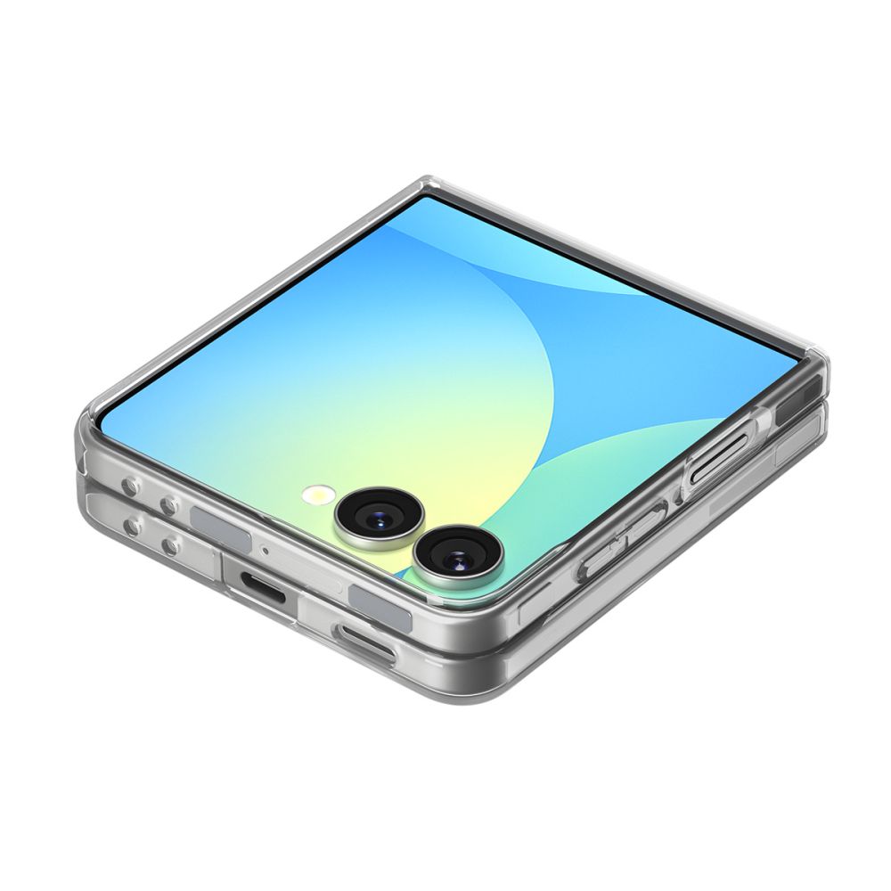 Spigen AirSkin MagSafe dėklas Galaxy Z Flip 7 – skaidrus/baltas