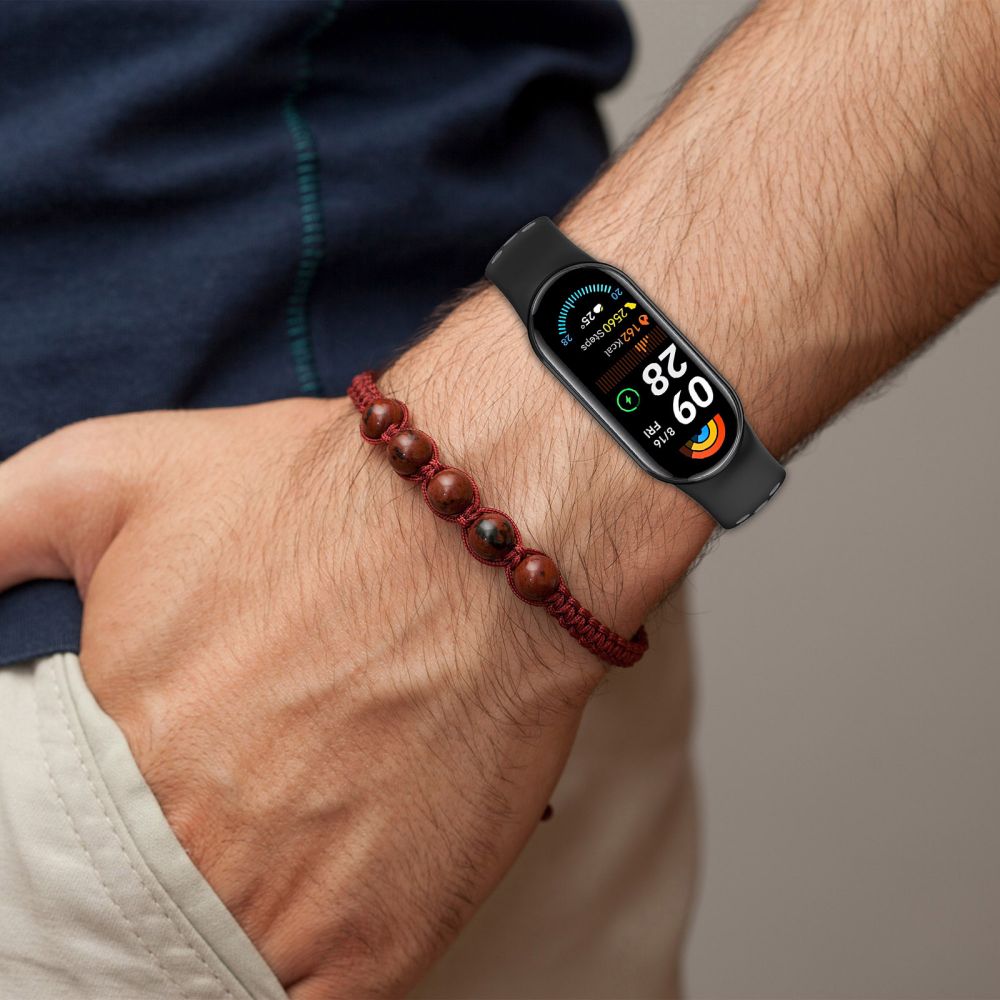 Tech-Protect IconBand oro dirželis, skirtas Xiaomi Smart Band 8 / 9 / 10 / NFC - juoda ir raudona -- Xiaomi Smart Band 8