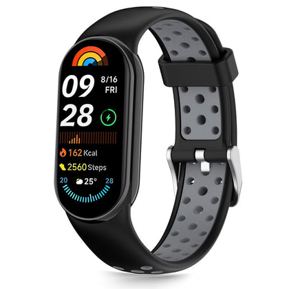 Tech-Protect IconBand oro dirželis, skirtas Xiaomi Smart Band 8 / 9 / 10 / NFC - juoda ir pilka -- Xiaomi Smart Band 8
